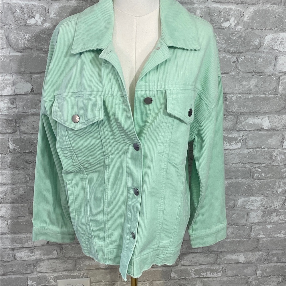 Tgla Mint Green Corduroy Jacket